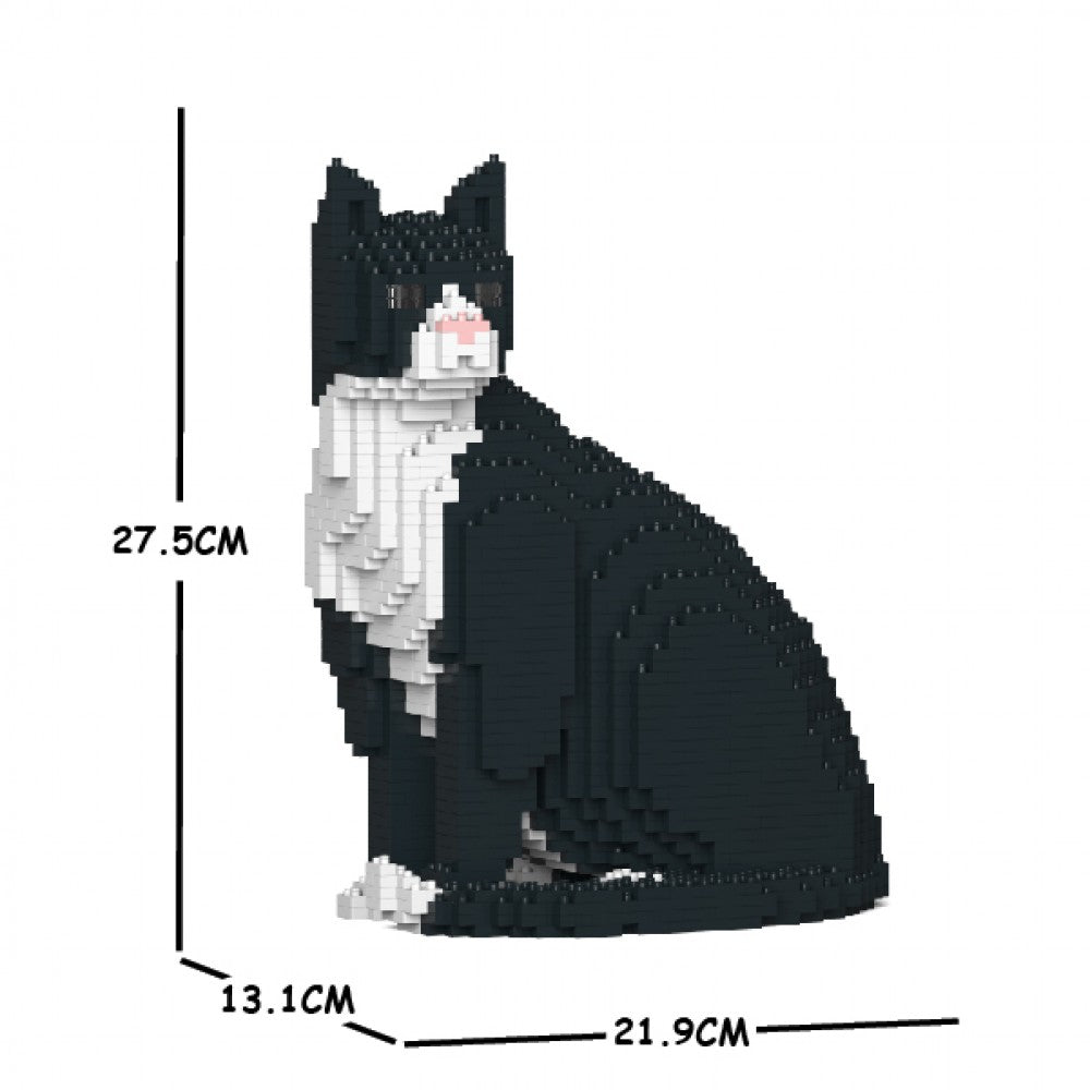 Jekca ST19TCA01 Tuxedo Cat Sitting 01S