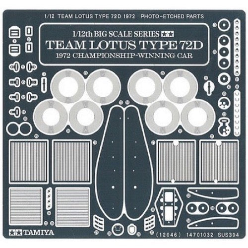 Tamiya 12046 1/12 Team Lotus Type 72D 1972 with Photo Etched Parts