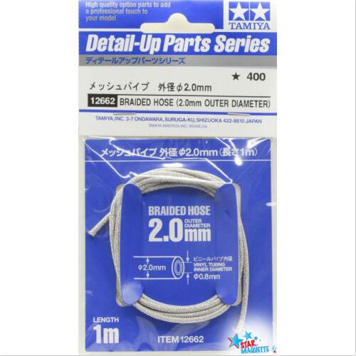 Tamiya 12662 Braided Hose 2mm Outer Dia