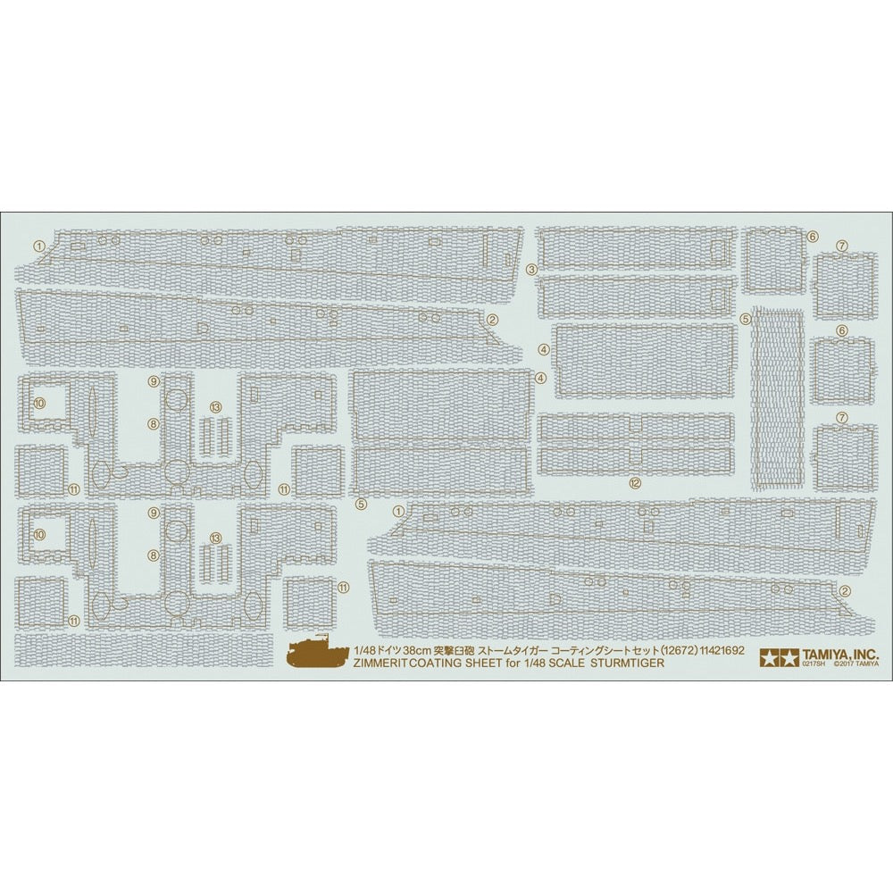 Tamiya 12672 1/48 Sturmtiger Zimmerit Coating Sheet (For T32591)