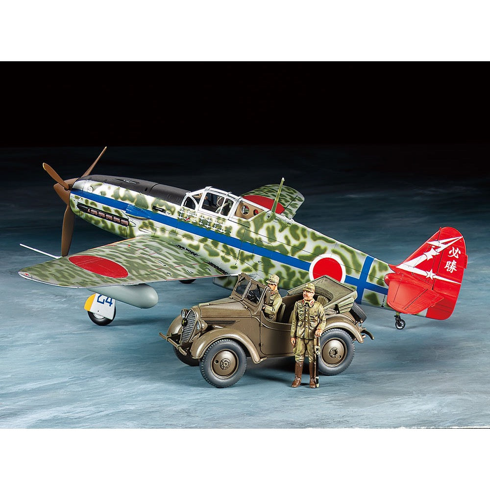 Tamiya 25203 1/48 Kawasaki Ki-61-Id Hien Tony and 4x4 Light Vehicle Kurogane Set