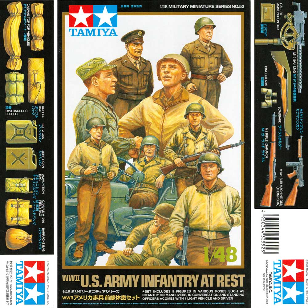 Tamiya 32552 1/48 US Infantry at Rest + Jeep