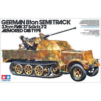 Tamiya 35144 1/35 German Armored 8-Ton Half-Facelift with 3.7cm Anti-Aircraft Gun Type 37 Flak Sauria