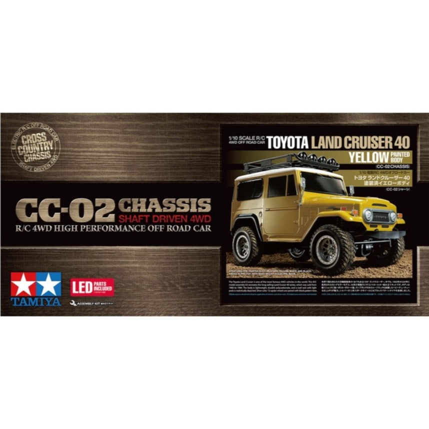 Tamiya 1/10 Toyota Land Cruiser 40 4WD CC-02M Yellow Painted Body RC Kit 47490