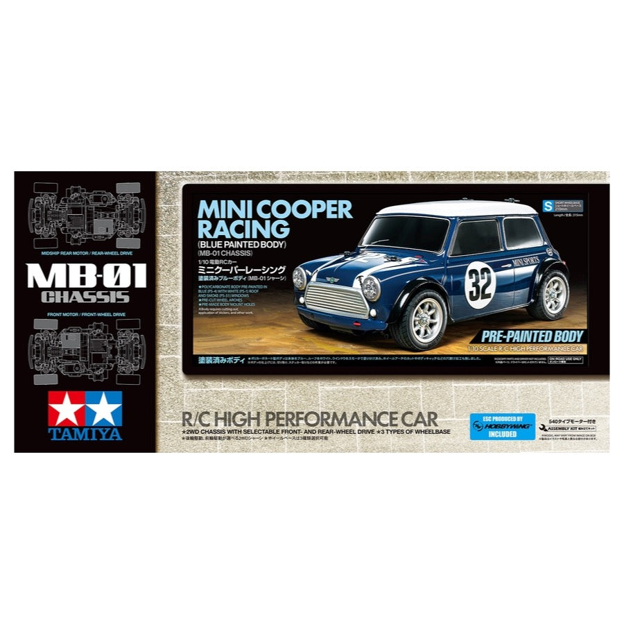 Tamiya 1/10 RC Mini Cooper Racing MB-01 Blue Painted Body Limited Edition