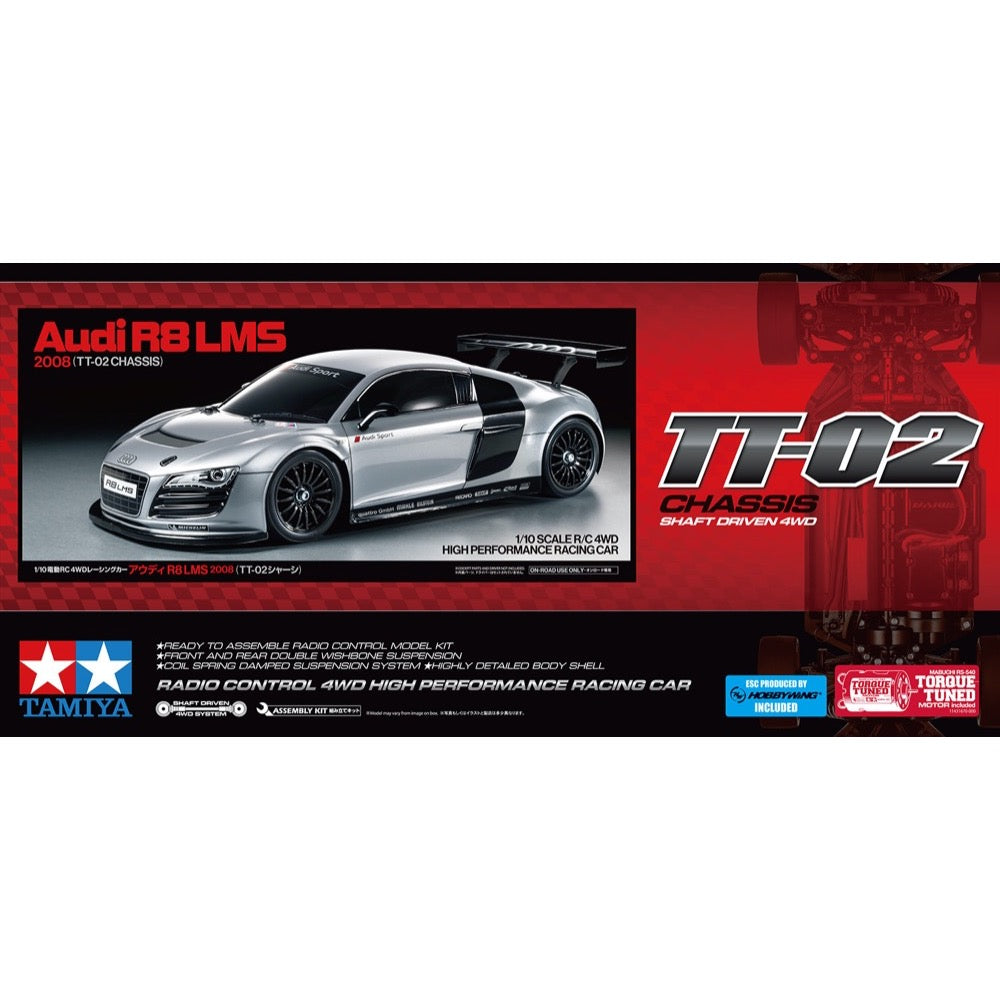 Tamiya 47517 1/10 Audi R8 LMS 2008 TT-02 RC Car Kit