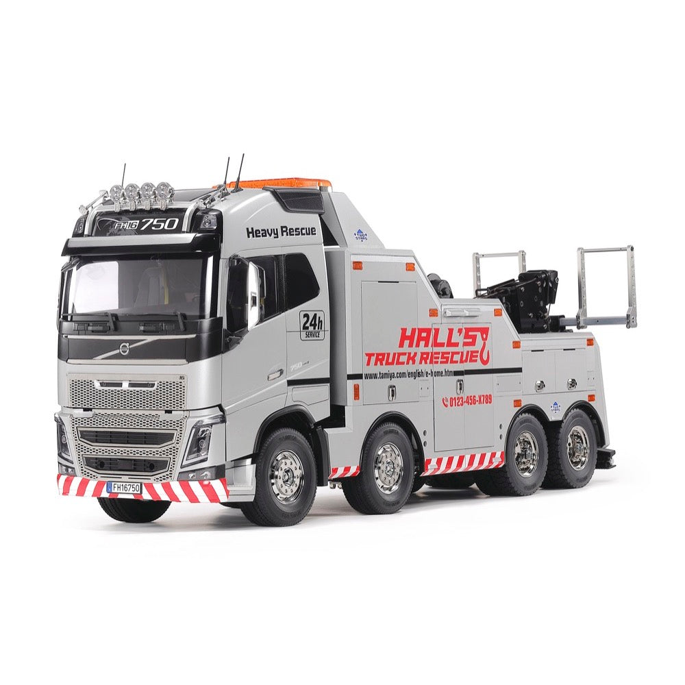 Tamiya 47528 Volvo FH16 Globetrotter 750 8×4 RC Tow Truck (Silver Edition)