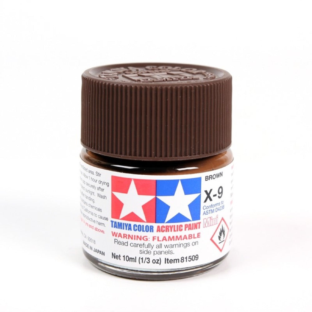 Tamiya 81509 Acrylic Paint X-9 Gloss Brown 10ml