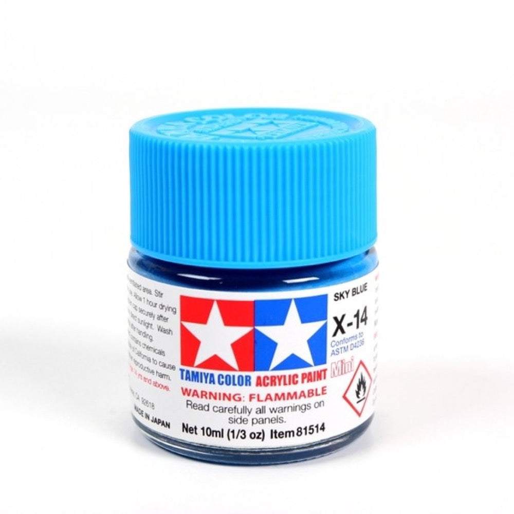 Tamiya 81514 Acrylic Paint X-14 Gloss Sky Blue 10ml