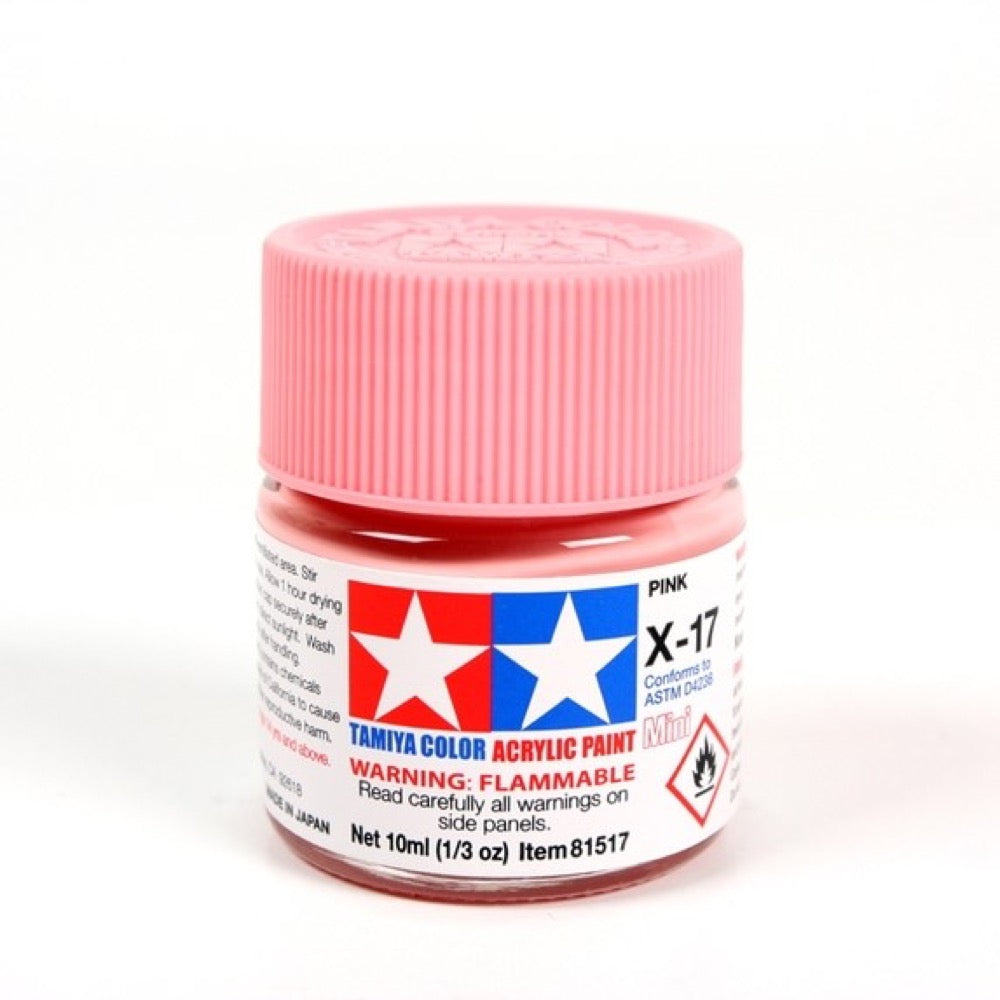 Tamiya 81517 Acrylic Paint X-17 Gloss Pink (10ml)