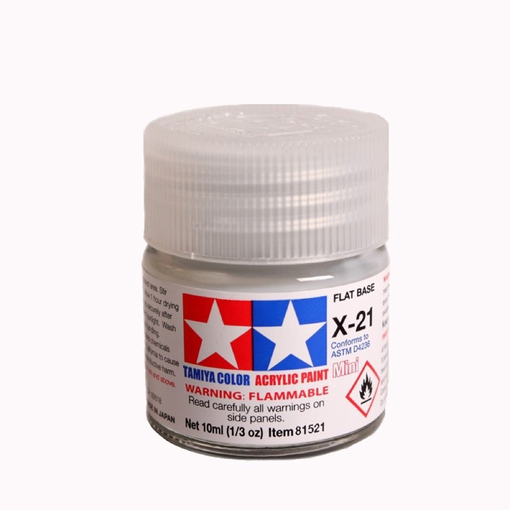 Tamiya 81521 Acrylic Paint X-21 Flat Base 10ml