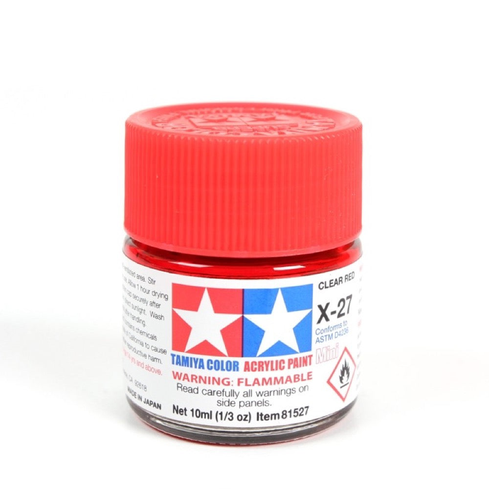 Tamiya 81527 Acrylic Paint X-27 Gloss Clear Red 10ml