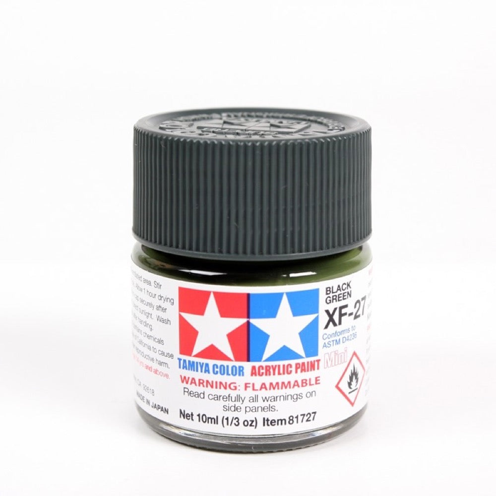 Tamiya 81727 Acrylic Paint XF-27 Flat Black Green 10ml