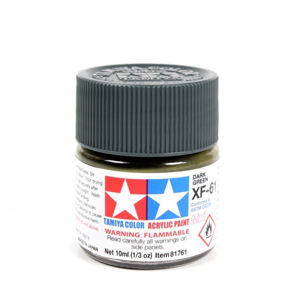 Tamiya 81761 Acrylic Paint XF-61 Flat Dark Green 10ml