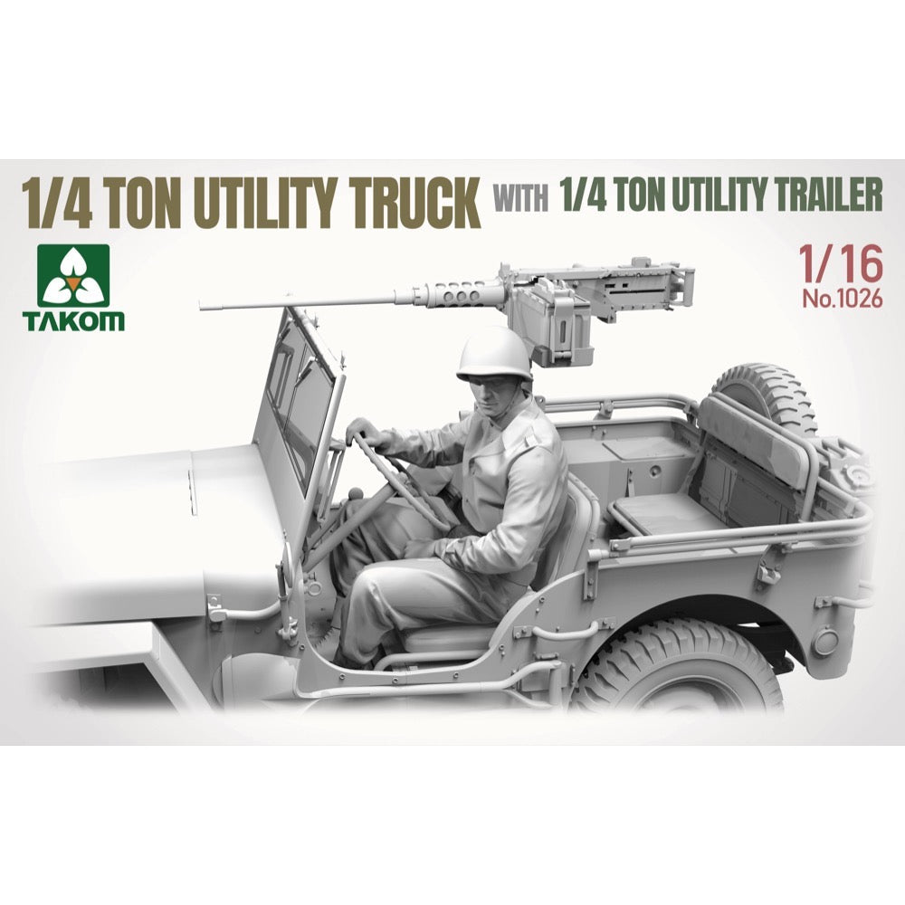 Takom 1/16 1/4 Ton Utility Truck With 1/4 Ton Utility Trailer