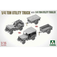 Takom 1/16 1/4 Ton Utility Truck With 1/4 Ton Utility Trailer