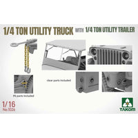 Takom 1/16 1/4 Ton Utility Truck With 1/4 Ton Utility Trailer