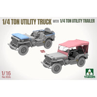 Takom 1/16 1/4 Ton Utility Truck With 1/4 Ton Utility Trailer
