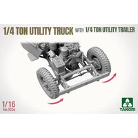 Takom 1/16 1/4 Ton Utility Truck With 1/4 Ton Utility Trailer