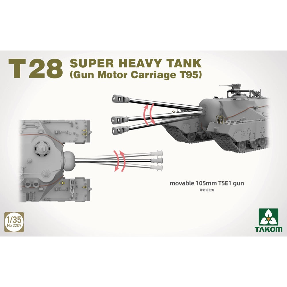 Takom 1/35 T28 Super Heavy Tank Gun Motor Carriage T95