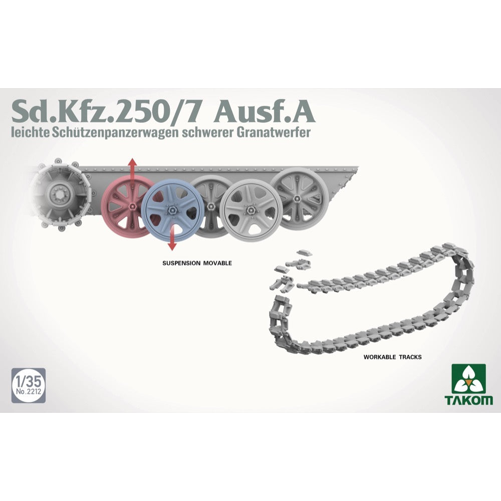 Takom 1/35 Sd.Kfz.250/7 Ausf.A Leichter Sch√ºtzenpanzerwagen Schwerer Granatwerfer Model Kit