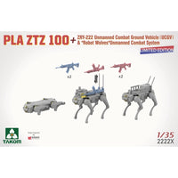 Takom 1/35 PLA ZTZ 100 + ZRY-222 Unmanned Combat Ground Vehicle Robot Wolves Unmanned Combat System
