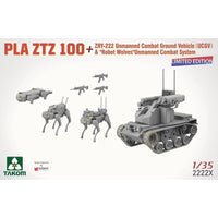 Takom 1/35 PLA ZTZ 100 + ZRY-222 Unmanned Combat Ground Vehicle Robot Wolves Unmanned Combat System