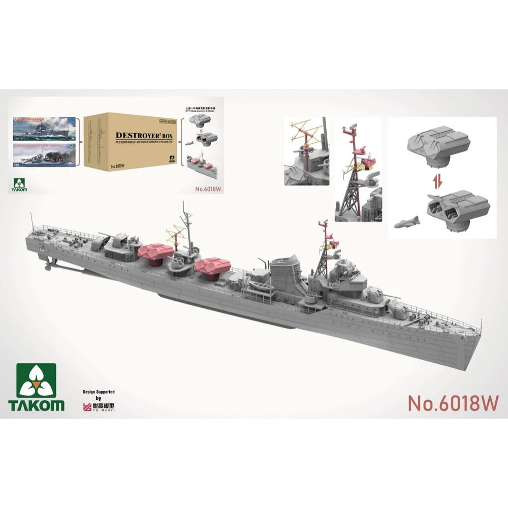 Takom 1/350 Type 07 Destroyer Anshan Class and Soviet Destroyer PR.7 Gremyashchiy 1942 with SY-1 Missile Launcher and Missile Model Kit