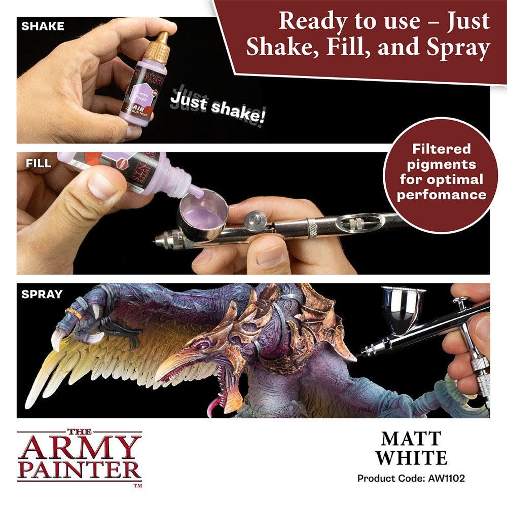 The Army Painter AW1102 Warpaints Air Matt White 18ml Acrylic Paint