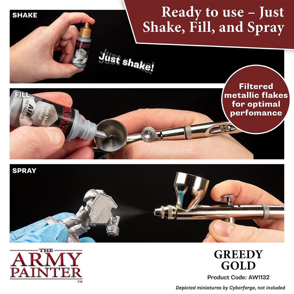 The Army Painter AW1132 Warpaints Air Greedy Gold 18ml Acrylic Paint