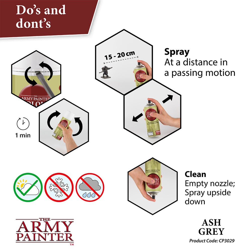 The Army Painter CP3029 Colour Primer Ash Grey 400ml Spray Paint