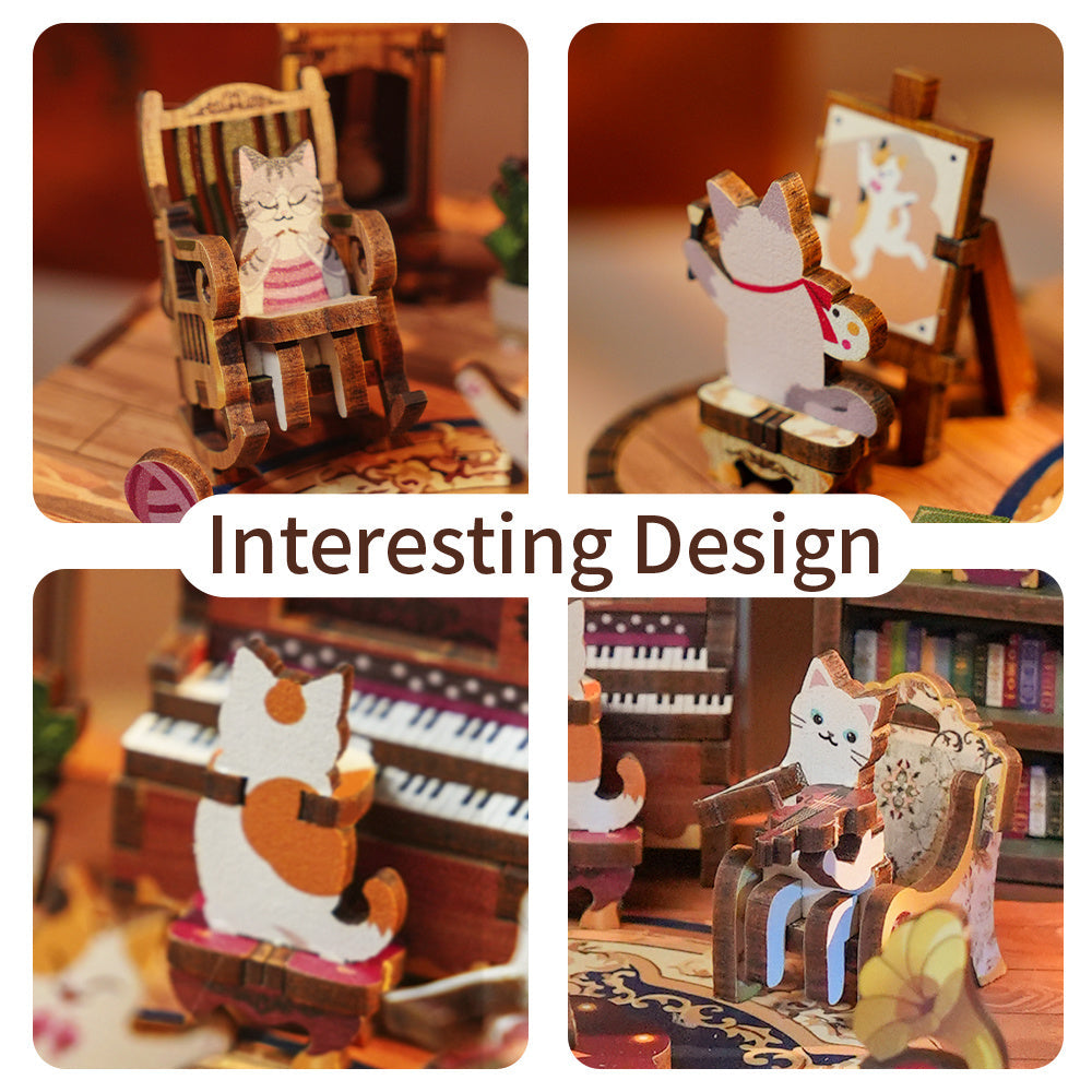 Tonecheer Cat's Family Music Box