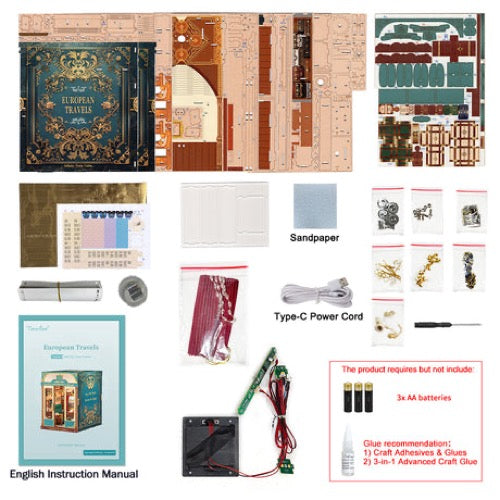 Tonecheer Infinity Train Cabin European Travels Book Nook