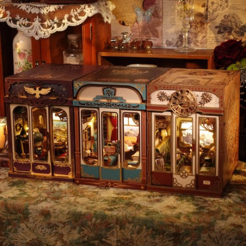 Tonecheer Infinity Train Cabin European Travels Book Nook