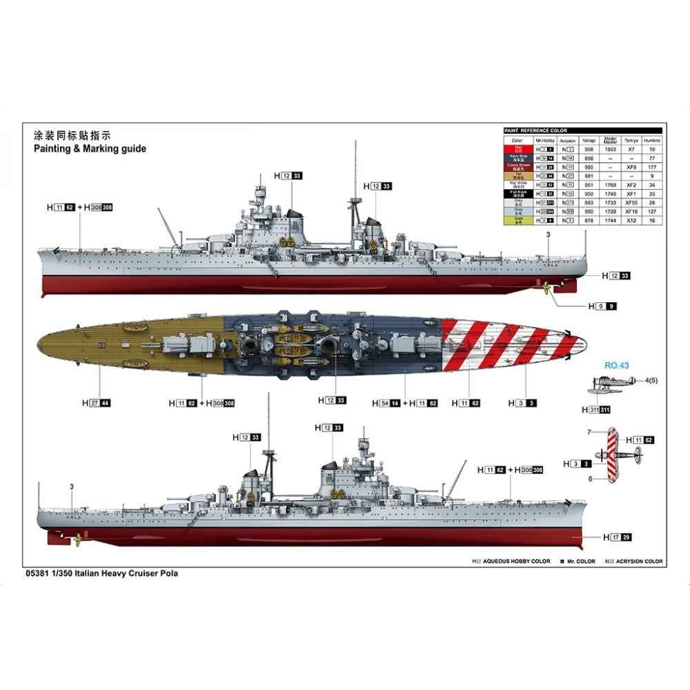 Trumpeter 1/350 Italian Heavy Cruiser Pola Plastic Model Kit