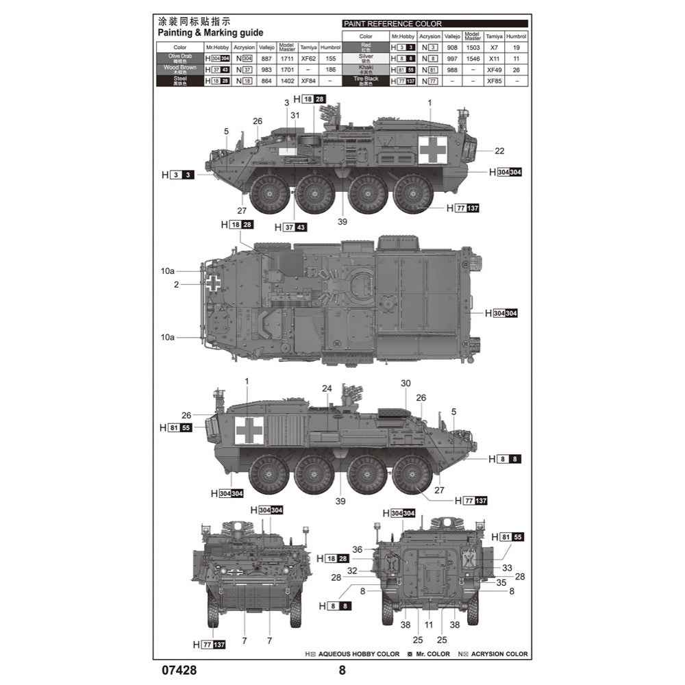 Trumpeter 1/72 M1133 Stryker MEV Plastic Model Kit