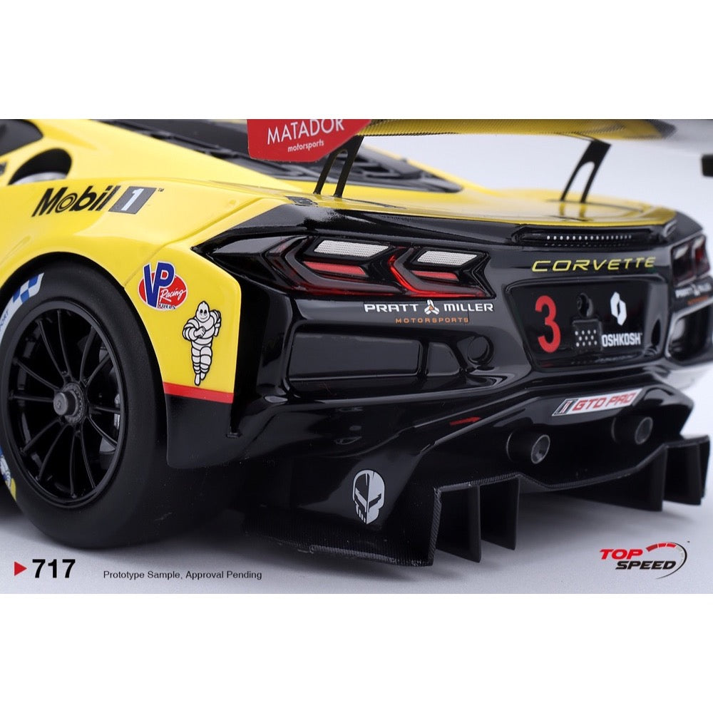 Top Speed 1/18 Chevrolet Corvette Z06 GT3.R No.3 Corvette Racing by Pratt Miller Motorsports 2026 IMSA Daytona 24 Hrs