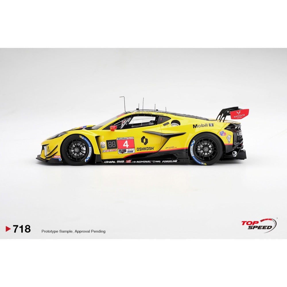 Top Speed 1/18 Chevrolet Corvette Z06 GT3.R No.4 Corvette Racing by Pratt Miller Motorsports 2026 IMSA Daytona 24 Hrs