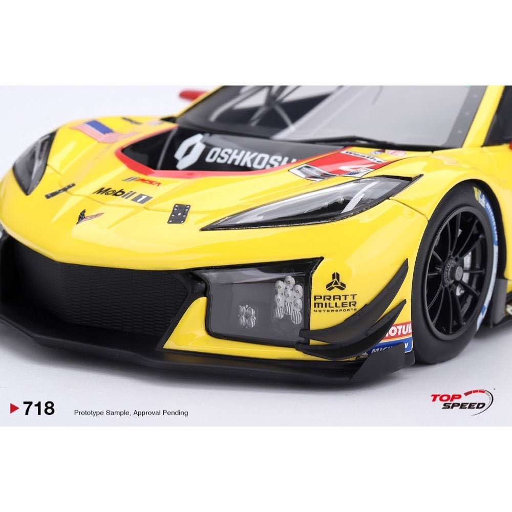 Top Speed 1/18 Chevrolet Corvette Z06 GT3.R No.4 Corvette Racing by Pratt Miller Motorsports 2026 IMSA Daytona 24 Hrs