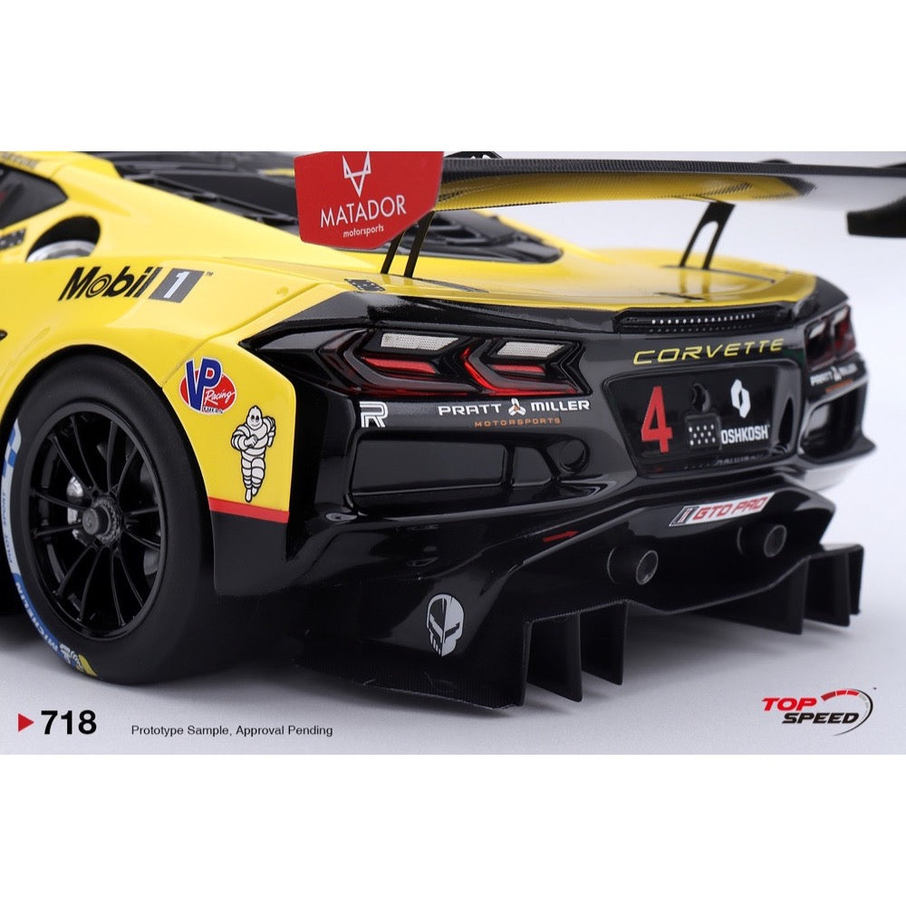 Top Speed 1/18 Chevrolet Corvette Z06 GT3.R No.4 Corvette Racing by Pratt Miller Motorsports 2026 IMSA Daytona 24 Hrs