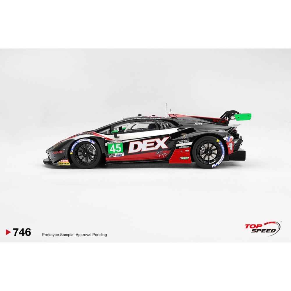 Top Speed 1/18 Lamborghini Huracan GT3 EVO2 No.45 DEX Wayne Taylor Racing 2026 IMSA Laguna Seca Class Winner