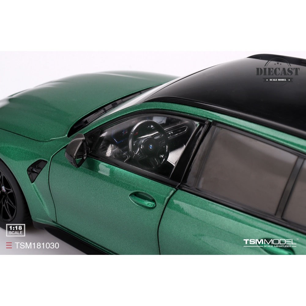 TSM Model BMW M3 Touring M Isle of Man Green Metallic Diecast with Opening Parts