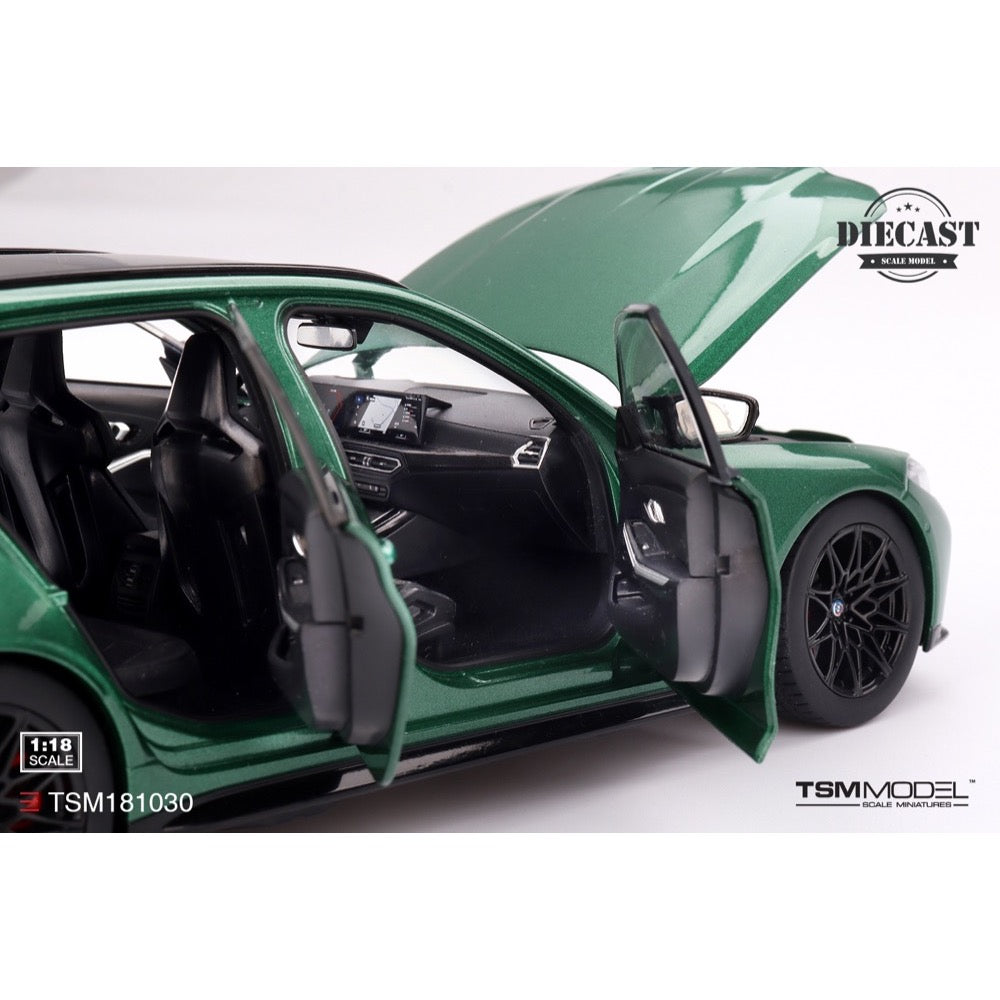 TSM Model BMW M3 Touring M Isle of Man Green Metallic Diecast with Opening Parts