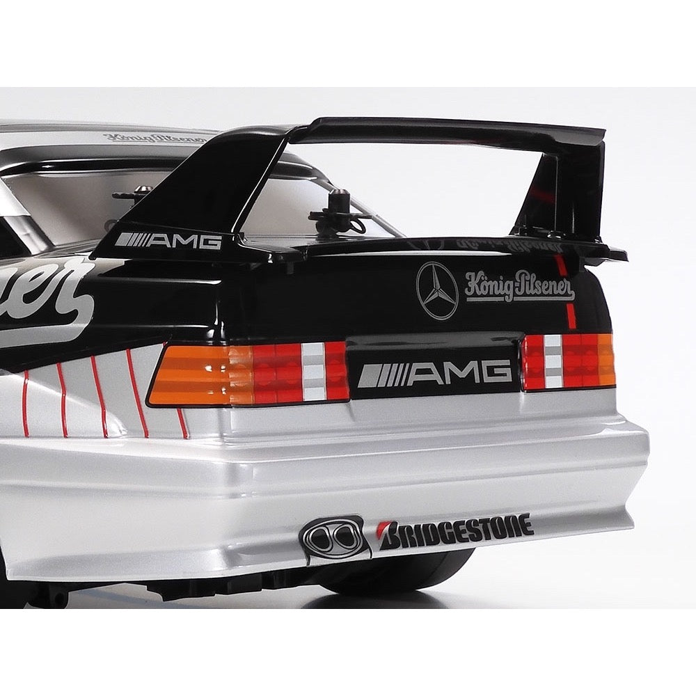 Tamiya 47525 1/10 1991 Mercedes-Benz 190 E 2.5-16 EVO II RC Car Kit with Blasil Black/Silver Painted Body (TT-02)