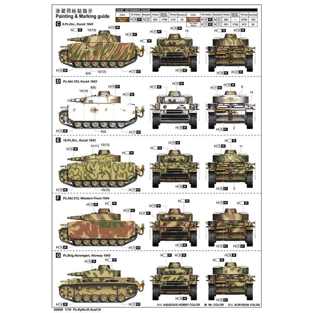 Trumpeter 1/16 Pz.Kpfw.III Ausf.N Plastic Model Kit