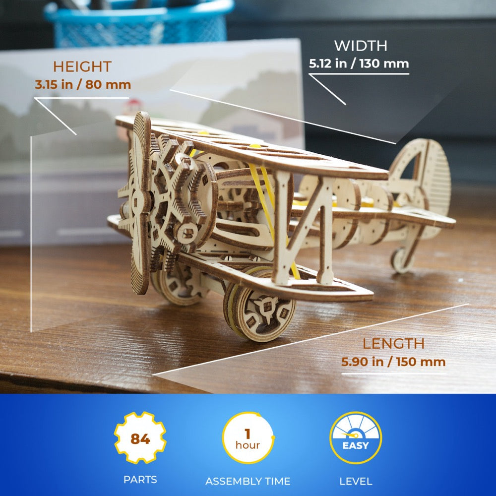 Ugears 70159 Mini Bi-Plane 84pc