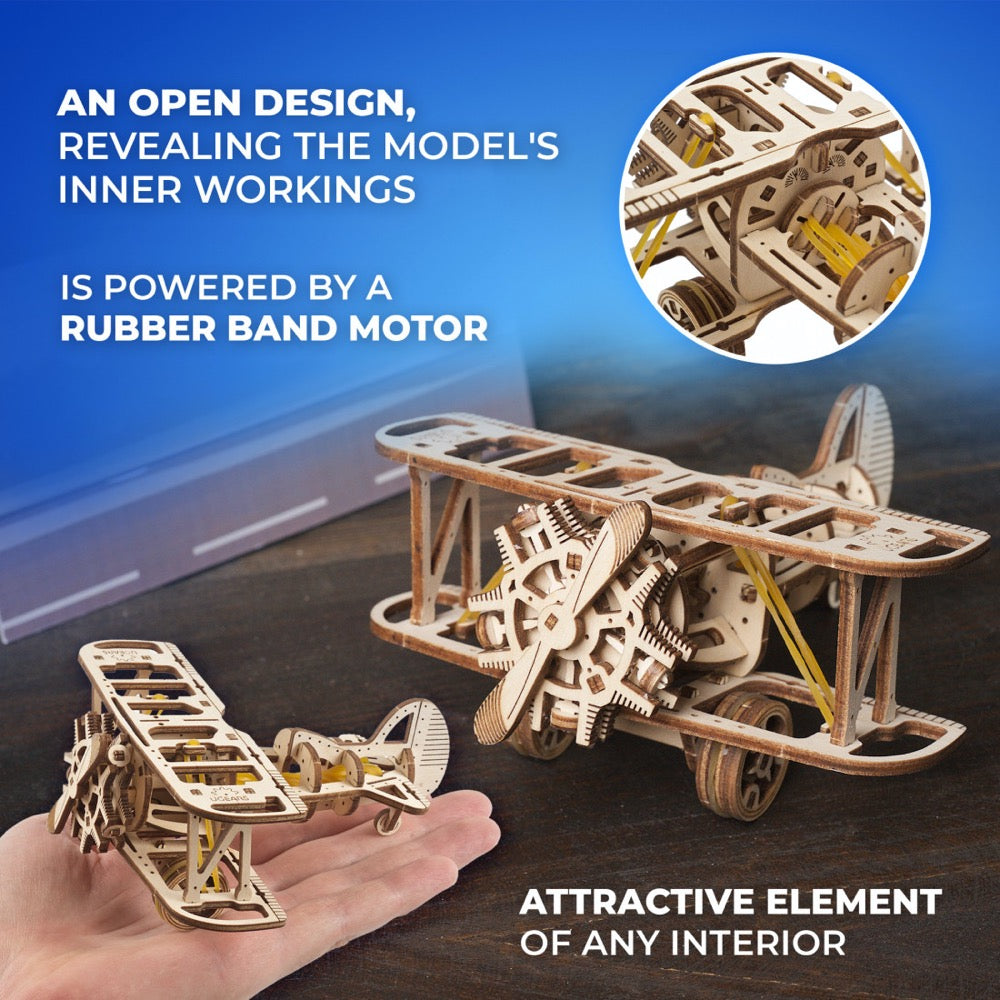 Ugears 70159 Mini Bi-Plane 84pc