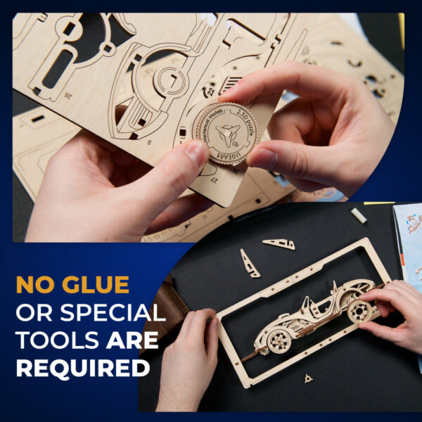 Ugears 70195 Roadster MK3 2.5D Puzzle 62pc