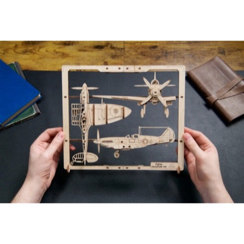 Ugears 70196 Fighter Aircraft 2.5D Puzzle 47pc