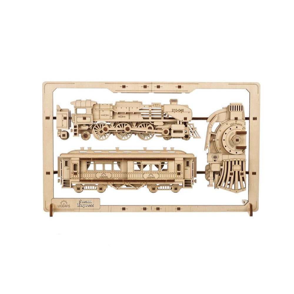 Ugears 70207 Steam Express 2.5D Puzzle 79pc